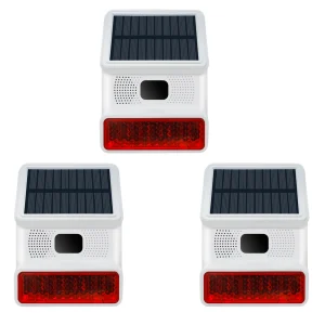 3PCS Solar powered audible and visual farmhouse alarms